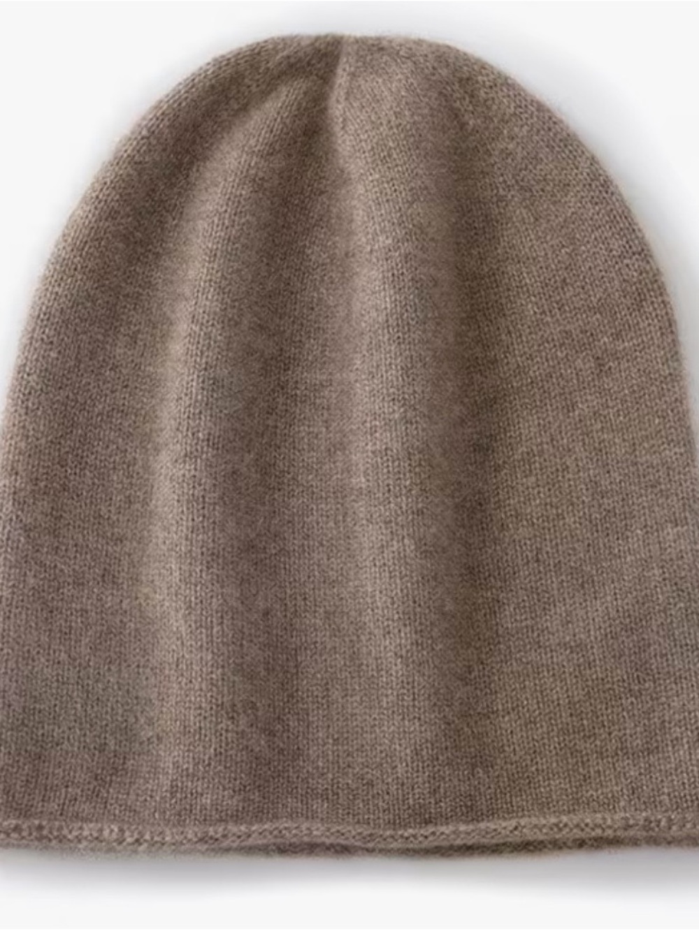 Classic Taupe Cashmere Beanie with removable Brooch